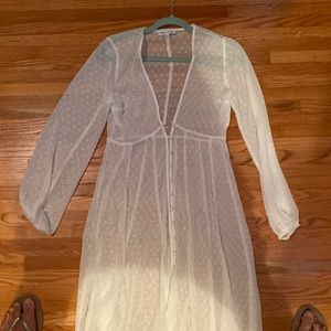 New Express x Rocky Barnes white long dress